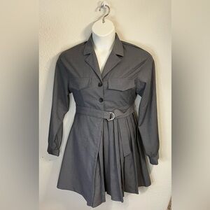 Westlink Asymmetrical Long Sleeve Grey Dress Size L